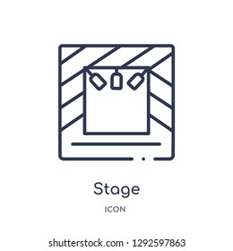 Linear stage icon from Entertainment and arcade outline collection. Thin line stage icon vector isolated on white background. stage trendy illustration