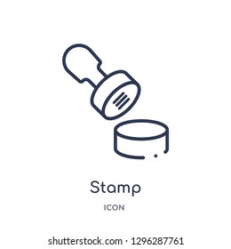 Linear stamp icon from Customer service outline collection. Thin line stamp icon vector isolated on white background. stamp trendy illustration