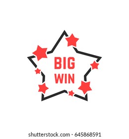 linear star icon like big win badge. simple flat style trend modern logotype graphic art design isolated on white background. concept of successful in gamble or promo tag title for online casino