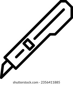 Linear stationery knife icon as an outline for your design