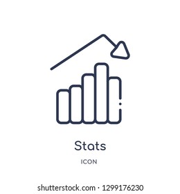 Linear stats icon from Industry outline collection. Thin line stats icon isolated on white background. stats trendy illustration