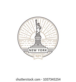 
Linear Statue of freedom in New York