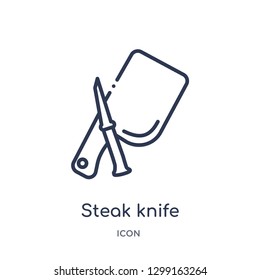 Linear steak knife icon from Kitchen outline collection. Thin line steak knife icon isolated on white background. steak knife trendy illustration