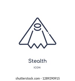 Linear stealth icon from Army and war outline collection. Thin line stealth vector isolated on white background. stealth trendy illustration