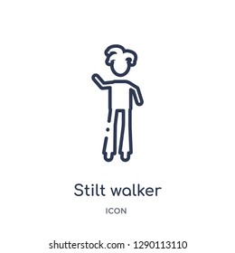 Linear stilt walker icon from Circus outline collection. Thin line stilt walker vector isolated on white background. stilt walker trendy illustration