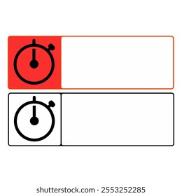 linear stopwatch in red, with empty area. Suitable for time reminders