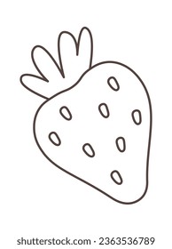 Linear Strawberry Berry Vector Illustration
