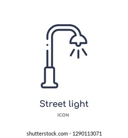 Linear street light icon from City elements outline collection. Thin line street light vector isolated on white background. street light trendy illustration