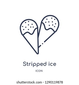 Linear stripped ice cream cone icon from Cinema outline collection. Thin line stripped ice cream cone vector isolated on white background. stripped ice cream cone trendy illustration