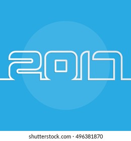 Linear style 2017 text design for your calendar templates or greeting cards