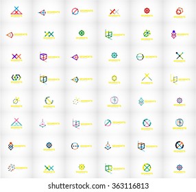 Linear style abstract logo mega set