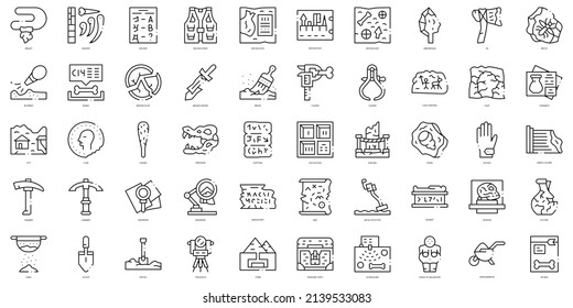 Linear Style archeology Icons Bundle