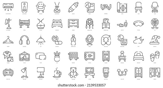 Paquete de iconos de habitación de estilo lineal