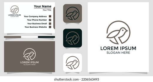 linear style bird design logo