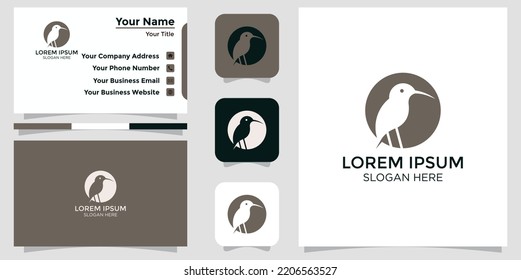 linear style bird design logo