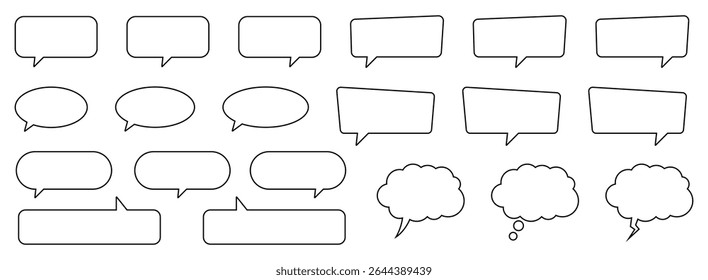 Linear Style Chat Bubbles and Balloons Collection.