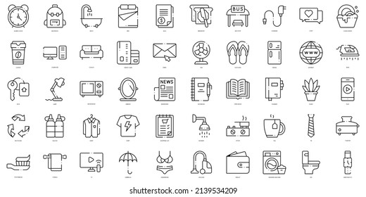 Linear Style Alltagsartikel Icons Paket