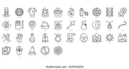 Linear Style fortune teller Icons Bundle