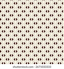 Linear style geometric seamless pattern. Minimal geo suface print. Repeated triangles, geometrical shapes motif background. Classic simple ornament. Vector abstract digital paper