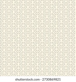 Linear style geometric seamless pattern. Minimal geo suface print. Repeated triangles, geometrical shapes motif background. Classic simple ornament. Vector abstract digital paper