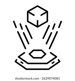Ein lineares Stilsymbol für die 3D-Hologrammprojektion