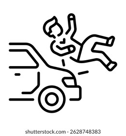 A linear style icon of accident