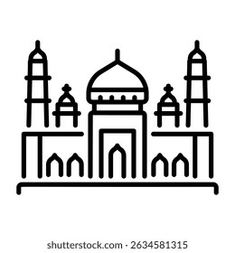A linear style icon of badshahi mosque