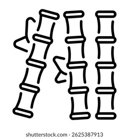 A linear style icon of bamboo 