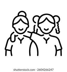 A linear style icon of best companion 