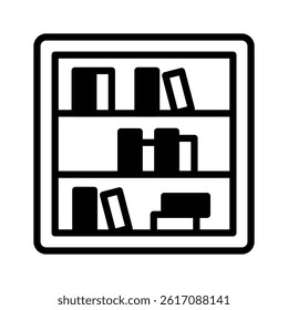 A linear style icon of bookshelf, ready for premium use