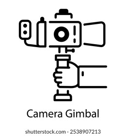 Ícone de estilo linear de gimbal de câmera 