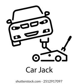 Linear style icon of car jack 