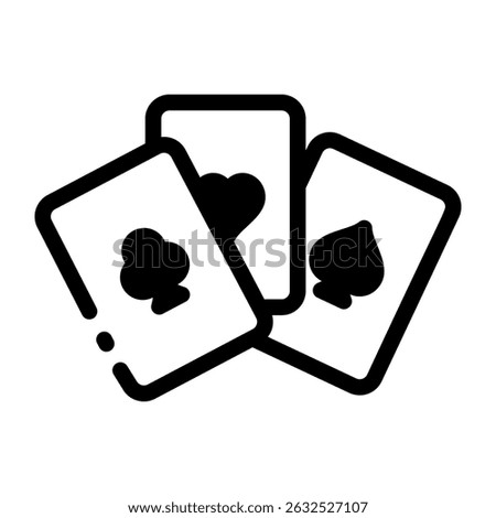 A linear style icon of casino playing cards

