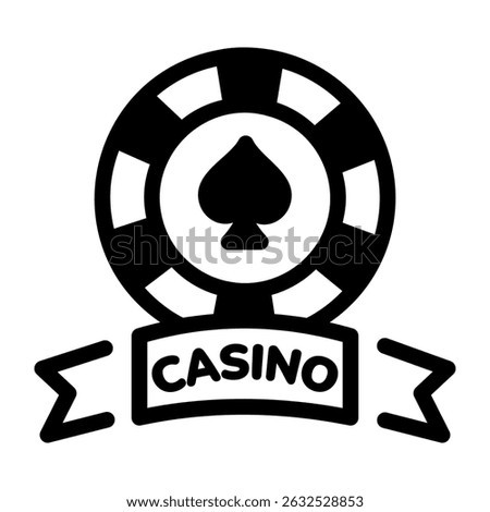 A linear style icon of a casino token
