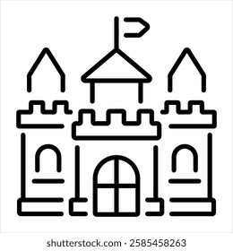 A linear style icon of a castle 
