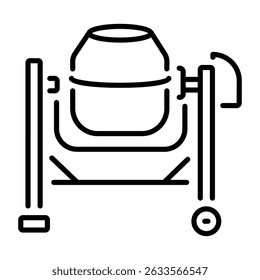 A linear style icon of cement mixer