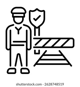 Um ícone de estilo linear do agente de verificação