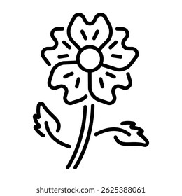 A linear style icon of cherry flower 