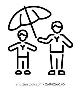 A linear style icon of childhood friends 