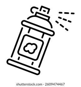 A linear style icon of a colour spray 