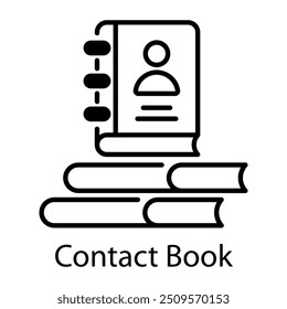 A linear style icon of contact book 