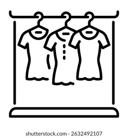 A linear style icon of costume rack