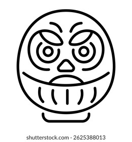 A linear style icon of daruma doll