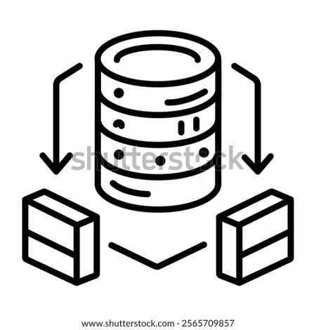 A linear style icon of db network 