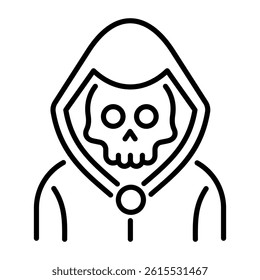 A linear style icon of a dead character 