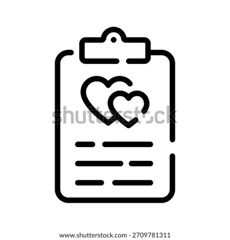 A linear style icon denoting wedding vows paper