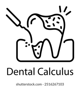 A linear style icon of dental calculus 