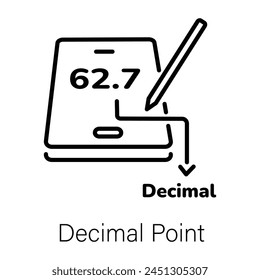Ein lineares Stilsymbol, das Dezimalpunktwerte darstellt 