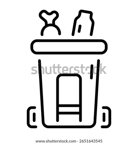 A linear style icon depicting dustbin