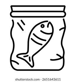 Um ícone de estilo linear representando alimentos congelados